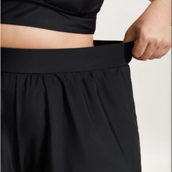 BloomChic High Waisted Pockets Solid Pleated Swim Bottom - Picture 4 of 4